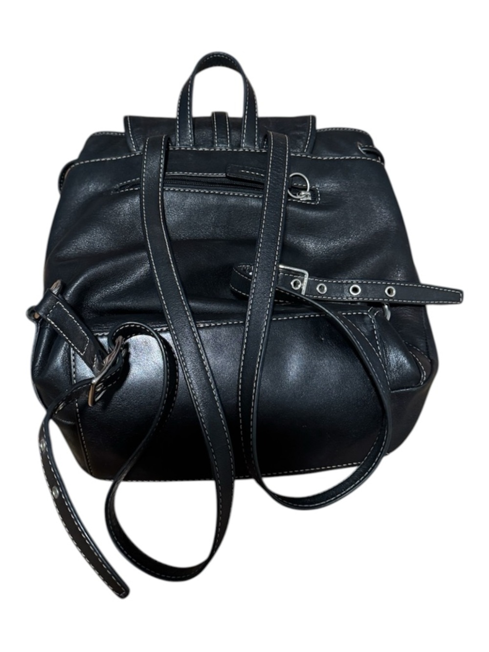 Vintage Coach Legacy 9368 Black Leather Drawstring Backpack USA Made - Picture 3 of 5